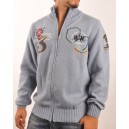Cardigan La Martina Alps French winter event.  azul claro
