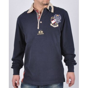 Polo La Martina  Regimental Series  Manga larga Azul .